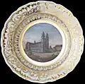1844 plate featuring the Cathedral of Magdeburg.