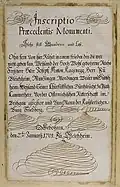 Epitaph Joseph Anton von Kageneck, from the Thesaurus Palatinus