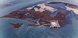 Aerial view of the castle of Ali Pasha of Yanina, Sarandë municipality