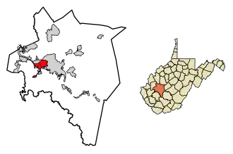 Location of South Charleston in Kanawha County, West Virginia.