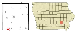 Location of Hedrick, Iowa