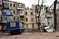 Street after Russian shelling