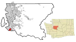 Location of Lakeland South, Washington