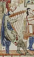 1125 A.D., Italy. King David with a rotte.