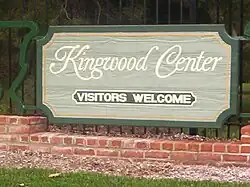 Welcome center sign.
