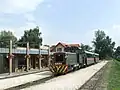 Diesel locomotive resting at the station in Kismaros