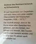 Information panel at Gravestone (in German)