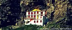 An exterior view of Koksar Gompa.