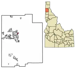 Location of Hayden Lake in Kootenai County, Idaho.