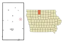 Location of Titonka, Iowa