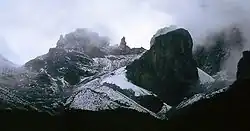 Krapf Rognon (4,800&nbsp;m or 15,748&nbsp;ft) and Krapf glacier
