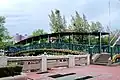 Wrought iron bridge over Khlong Phadung Krung Kasem connects SRT in Pathum Wan with Debsirin School in Pom Prap Sattru Phai (seen from Pom Prap Sattru Phai)