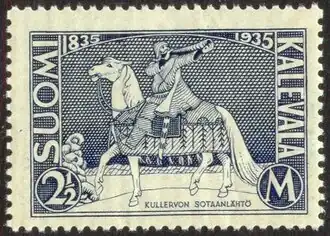1935 Finnish postage stamp featuring the painting