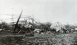 monochrome picture of an airship