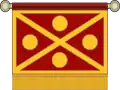 Reconstruction of Saltire pattern labarum per A.Roes[9]