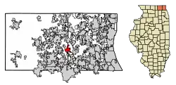 Location of Island Lake in Lake County, Illinois.