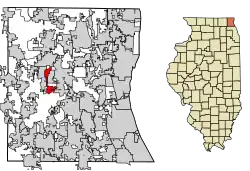 Location of Round Lake Park in Lake County, Illinois.