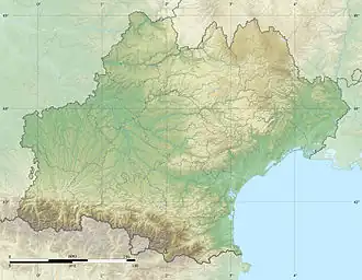 Map showing the location of Arago cave