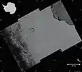 Interferometry reveals a crack in the Larsen Ice Shelf, Antarctica.