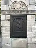 Bronze plaque of John Lathrop first president of the University