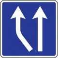 Start of lane on the left