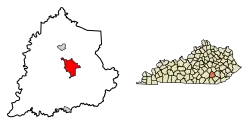 Location within Laurel County and Kentucky