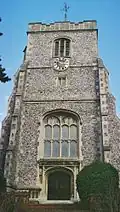 The west face of the 15th-century tower