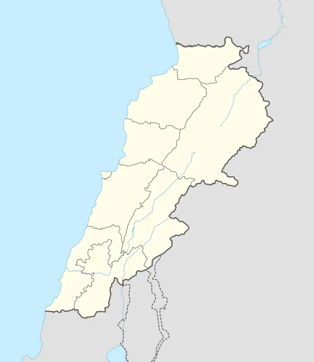 Map showing the location of Sebeel within Lebanon