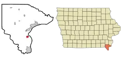 Location of Montrose, Iowa
