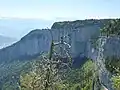 View of the cliffs of Sornin, in the background "l'oeil du Lapin" and the Grenoble bowl.