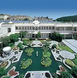 Water garden at Lake Palace