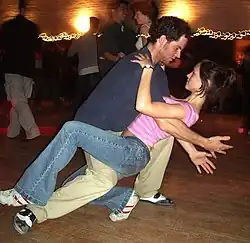 A dip in Lindy Hop
