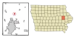 Location of Alburnett, Iowa