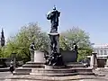 The back of the Monument to the King's Regiment, by Goscombe John (1905; Grade II)