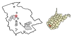 Location of West Logan in Logan County, West Virginia