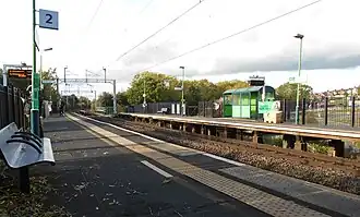 Station platforms.