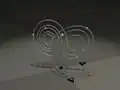 A solution in the Lorenz attractor rendered as a metal wire to show direction and 3D structure.