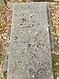 Close-up photograph of Louisa Cooke's gravestone inscription