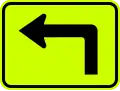 W16-6p (I) Supplemental arrow to the left (plaque)