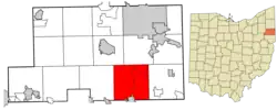 Location of Beaver Township in Mahoning County