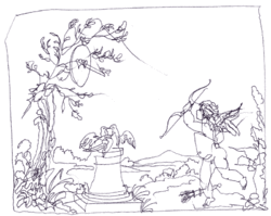 Cupid in garden