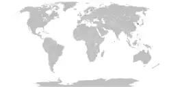 Map indicating locations of Maldives and South Korea