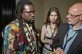 Mamadou with music journalist Marek Garztecki during the Cross Culture Festival in Warsaw - September 2009.