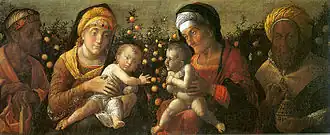 Mantegna, Holy Family with Saints John the Baptist, Elizabeth and Zacharias