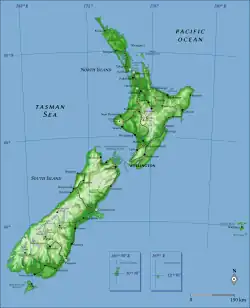 Image 15An annotated relief map (from Geography of New Zealand)