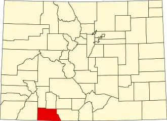State map highlighting Archuleta County