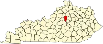 State map highlighting Woodford County