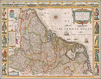 A New Mape of Ye XVII Provinces, 1626 (The Netherlands)
