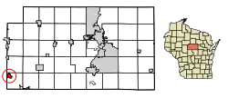 Location of Spencer in Marathon County, Wisconsin.