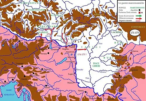 Roman counter-offensive across the Danube, 171–175